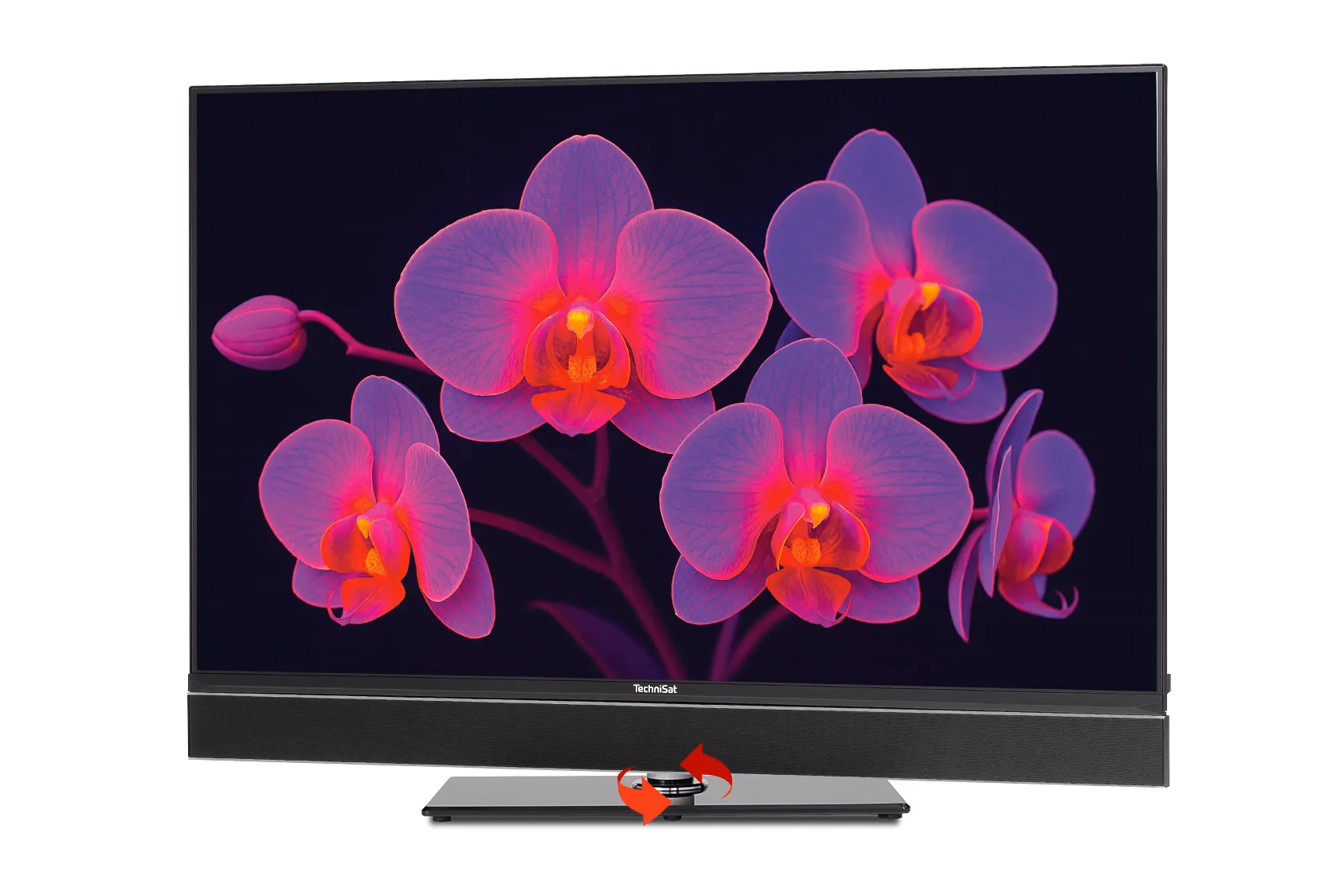 drehbarer Glas-Mittelfuß des TechniSat TECHNIVISTA 40 CL